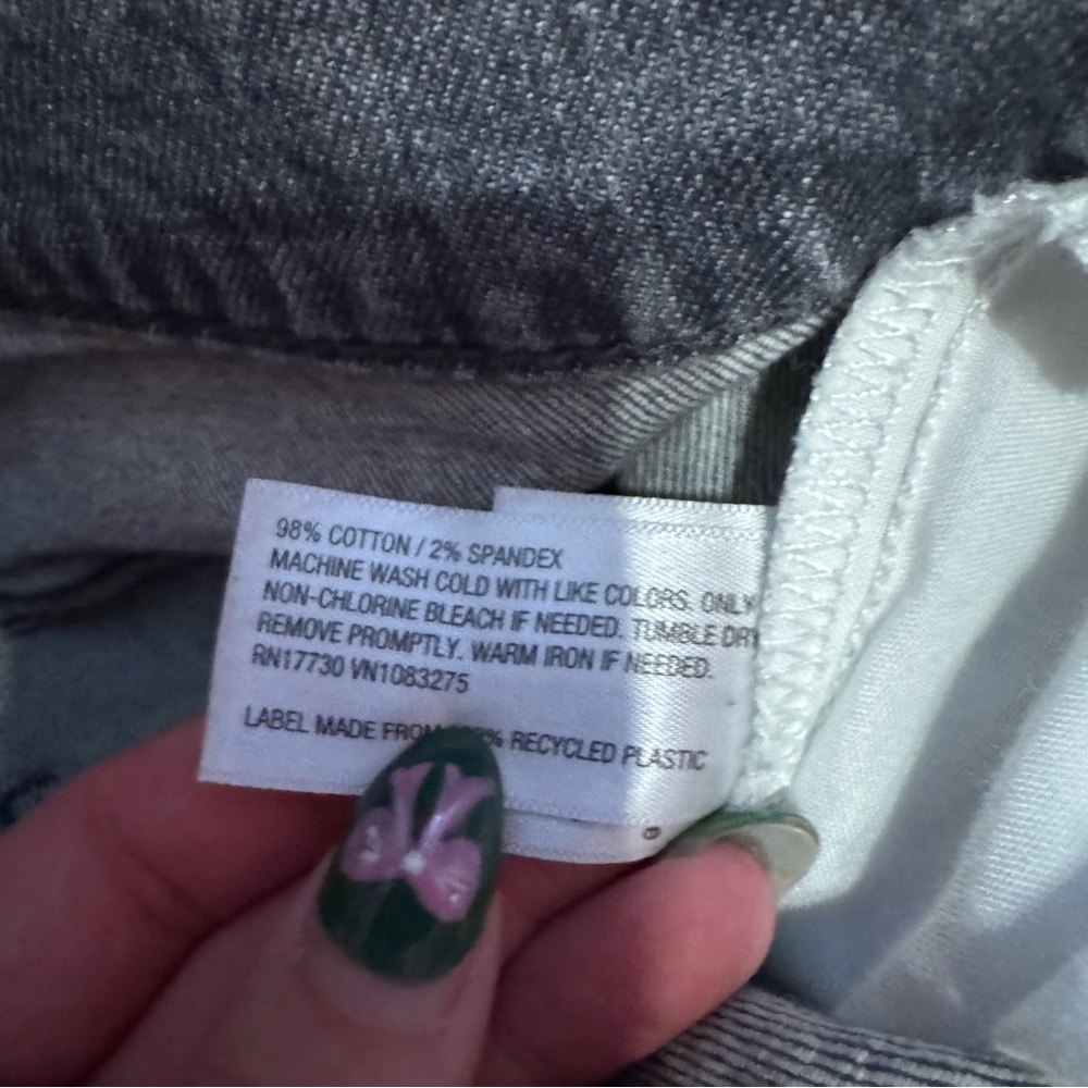 universal thread straight leg grey distressed jea… - image 4